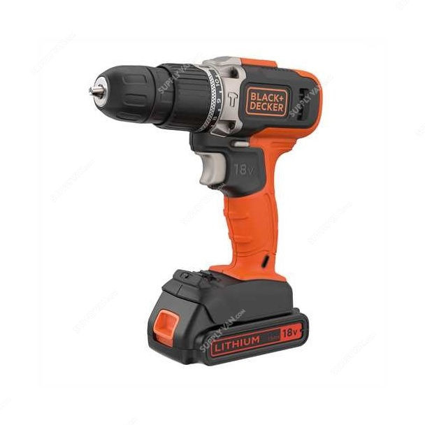 Black and Decker Hammer Drill Driver BCD003C2K-GB 18V 360-1400RPM