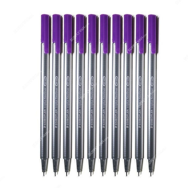Staedtler ST-334-06 Fineliner Pen Set Triplus Tip Violet 10