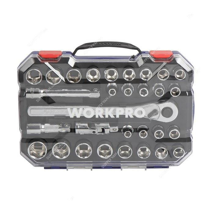Workpro Point Socket Set, WP202525, 1/2 Inch Drive Size, 30 Pcs/Set