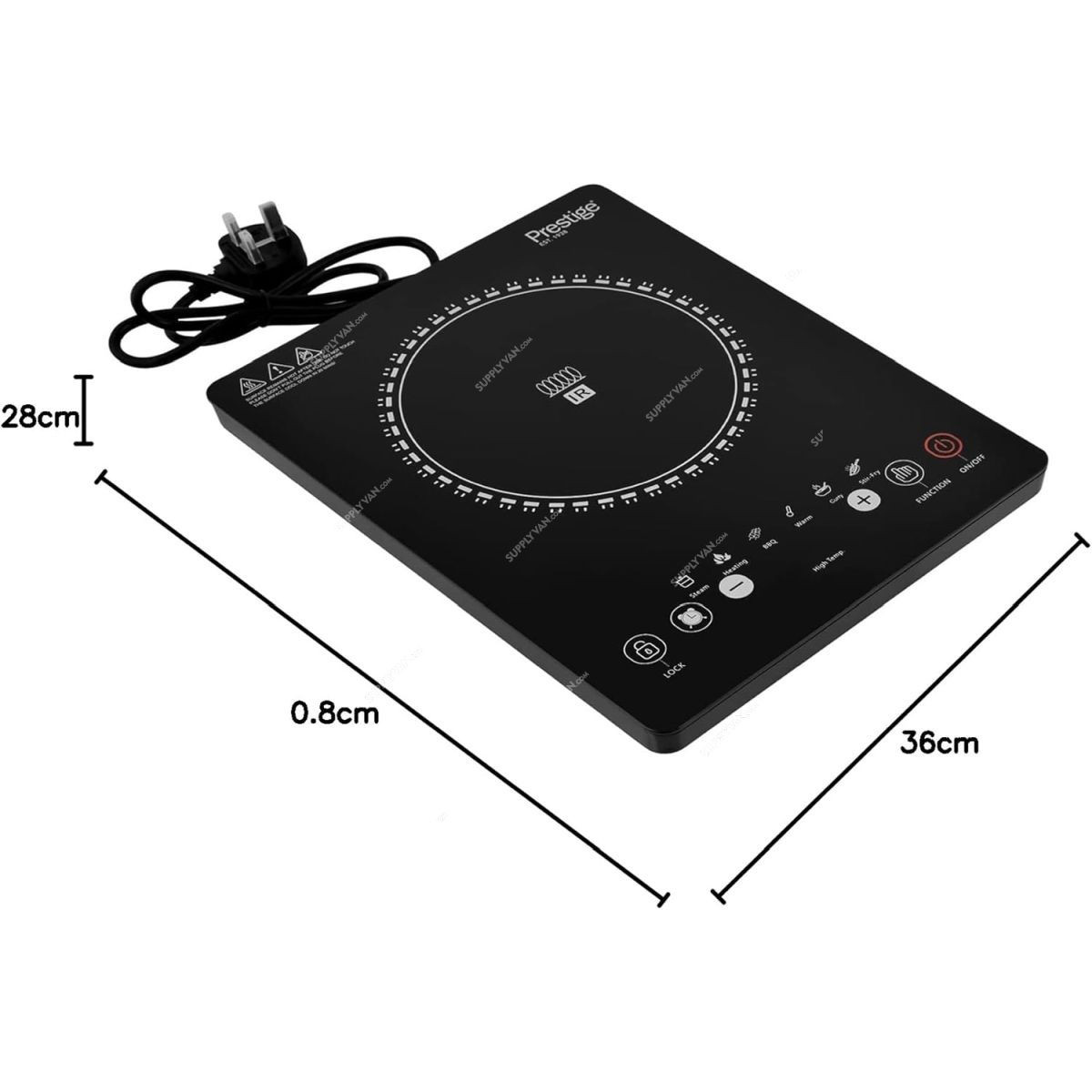 Prestige 2000W 220-240V Single Infrared Cooktop PR7505 Crystal