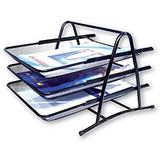 PSI 3 Tier Letter Tray, PSOTB82001, Metal, Black