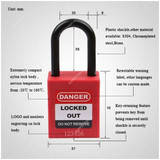 LockD Safety Padlock, KD-P38P, Nylon, 6 x 38MM, Red