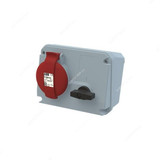 ABB Horizontal Socket Outlet, 316MHS6, 4 Pole, 16A, Red and Grey