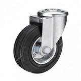 Liemke European Type Bolt Hole Swivel Caster, 18-11-6-13-3-18, Rubber, 125 x 38MM, 100 Kg