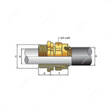 Raiden BW Cable Gland, BW25S, Brass, 25S