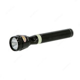 Olsenmark Rechargeable LED Handheld Flashlight, OMFL2570, Metal, 238MM, 1500 Mtrs, Black