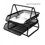 Deluxe Metal Mesh Office Desk Organizer Set, Black, 5 Pcs/Set