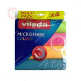 Vileda Microfibre Cloth, Multicolor, 4 Pcs/Set