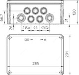 OBO Junction Box, OBO2007125, T350, Polypropylene, IP66, Light Grey