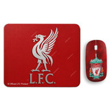 Wackylicious Liverpool Wireless Mouse With Mouse Pad, 1486-1231-613, White/Red, Combo Offer