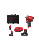 Milwaukee Fuel Impact Wrench Kit, M12FIWF12-423X, 1/2 Inch, 12V, 6 Pcs/Kit