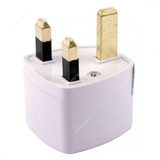 Travel Power Plug Adapter, 3 Pin, White