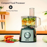 Geepas Compact Food Processor, GMC42015UK, 1200W, 1.2 Ltrs, Black/Silver