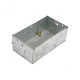 MK Flush Mounted Box, 886ZIC, Logic, Steel, 2 Gang, Silver