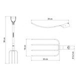 Tramontina Straight Welded Fork With 71CM Wood Handle, 77144444, 4 Teeth