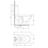 Milano Water Closet With Tank And Seat Cover, 2073, Marina, Ceramic, 370MM Width x 710MM Length, White 3 Pcs/Set