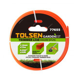 Tolsen Square Shape Trimmer Line, 77655, Nylon 6, 2.4MM Dia x 15 Mtrs Length, Orange