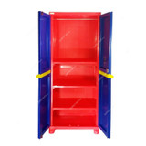 Nilkamal Freedom Big 1 Freestanding Storage Cabinet, 4 Shelves, Plastic, Pepsi Blue/Bright Red