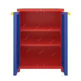 Nilkamal Freedom Small 1 Freestanding Storage Cabinet, 3 Shelves, Plastic, Pepsi Blue/Bright Red