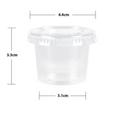 Khaleej Pack Disposable Souffle Cup With Flat Lid, Plastic, 1 Oz, Clear, 100 Pcs/Pack