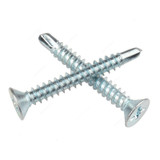 Self Drilling Screw, Zinc Plated, Countersunk Head, M14 Thread Dia x 2-1/2 Inch Length, 500 Pcs/Pack