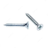 Self Tapping Screw, Zinc Plated, Countersunk Head, M10 Thread Dia x 2-1/2 Inch Length, 1000 Pcs/Pack