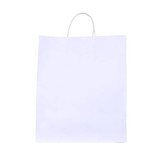 Square Bottom Paper Bag With Handles, 32CM Height x 28CM Width x 16CM Depth, White, 200 Pcs/Pack
