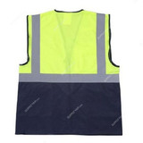 Vaultex Executive Fabric Vest With 5 Pockets, ANS, 100% Polyester, 170 GSM, M, Yellow/Navy Blue