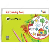 Navneet Spiral Drawing Book, NAV85838, A4, 40 Pages, 90 GSM, 20 Sheets, Green