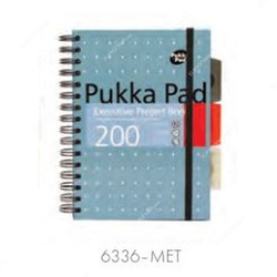 Pukka Metallic Subject Project Book, 6336-MET, A5, 200 Pages, Blue
