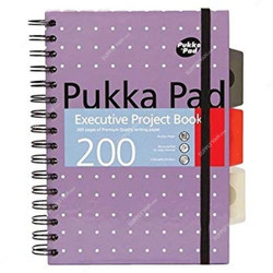 Pukka Metallic Subject Project Book, 6336-MET, A5, 200 Pages, Purple