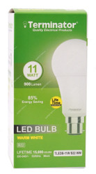 Terminator LED Bulb, TLEDB-11W-B22-WW, 96 mA, 11W, 900 LM