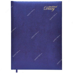 FIS Undated Executive Padded Cover Diary, FSDI-121BL, 265 x 200MM, 144 Pages, Blue