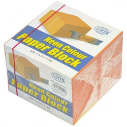 FIS Loose Paper Block, FSBL997N240, 9 x 9 x 7CM, Neon Orange