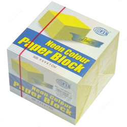 FIS Loose Paper Block, FSBL997N210, 9 x 9 x 7CM, Neon Lemon