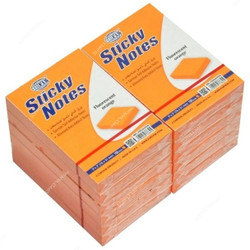 FIS Sticky Notes Set, FSPO32FOR, 100 Sheets, 3 x 2 Inch, Fluorescent Orange, PK12