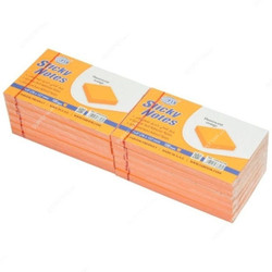 FIS Sticky Notes Set, FSPO35FOR, 100 Sheets, 3 x 5 Inch, Fluorescent Orange, PK12