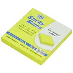 FIS Sticky Notes Set, FSPO33FYL, 100 Sheets, 3 x 3 Inch, Fluorescent Yellow, PK12