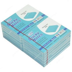 FIS Sticky Notes Pads, FSPO34FBL, 100 Sheets, 3 x 4 Inch, Fluorescent Blue, PK12