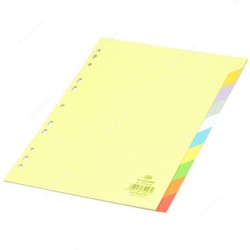 FIS Neon 10 Colors Card Divider, English, Paper, 160 GSM, A4, Multicolor