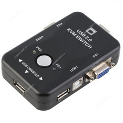 USB 2.0 VGA/SVGA KVM Switch Box for Sharing Monitor Keyboard Mouse, Black