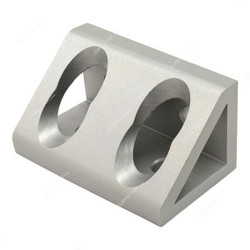 Extrusion Wide Gusseted Inside Corner Bracket, 4 Hole, Aluminium