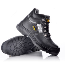 Safetoe High Ankle Shoes, M-8027, Best Boy, S3 SRC, Leather, Size38, Black