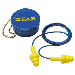 3M Corded Earplug with Carry Case, 3M 340-4002, UltraFit, Elastomeric Polymer, Yellow and Blue, 50 Pcs/Pack