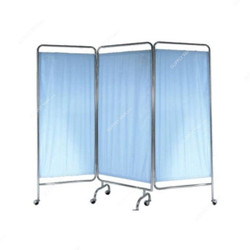 3W Ward Screen, 3W-P2, 3 Folding, Stainless Steel, Silver and Blue