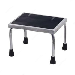 3W Foot Stool, 3W-F3, Folding, Stainless Steel, Silver and Black