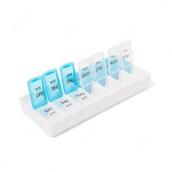 3W Weekly Pill Box, 44439092, Clear/Blue
