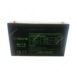 Nova Rechargeable Sealed Lead Acid Battery, NV7-6, 6V, 7Ah/20Hrs