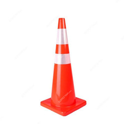 Traffic Cone, HF24007, PVC, 70CM, Fluorescent Orange and Silver