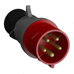 ABB Pin and Sleeve Plug, 432BP6, 5 Pole, 32A, Red and Grey